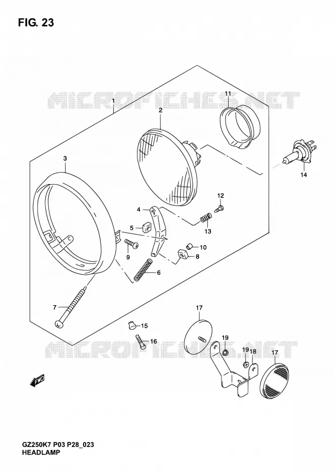 KOPLAMP Suzuki MOTO 250 GZ 2006  GZ250K6(E03,E28,E33)