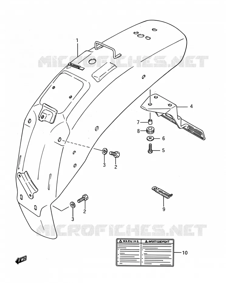 ACHTERSPATBORD Suzuki MOTO 650 BOULEVARD 1993  LS650 P (E03,E28,E33)