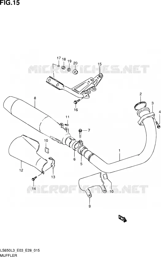 GELUIDDEMPER Suzuki MOTO 650 SAVAGE 2013  LS650 L3