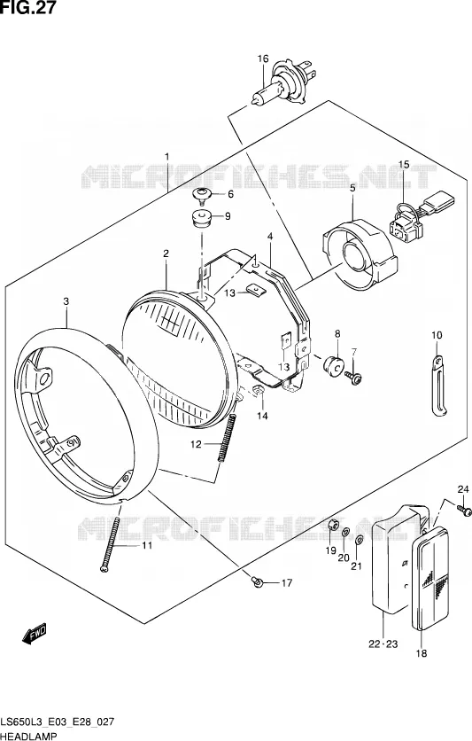 KOPLAMP Suzuki MOTO 650 SAVAGE 2013  LS650 L3