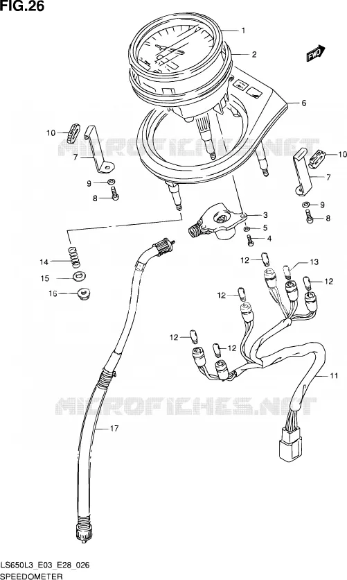SNELHEIDSMETER (LS650L3 E33) Suzuki MOTO 650 SAVAGE 2013  LS650 L3