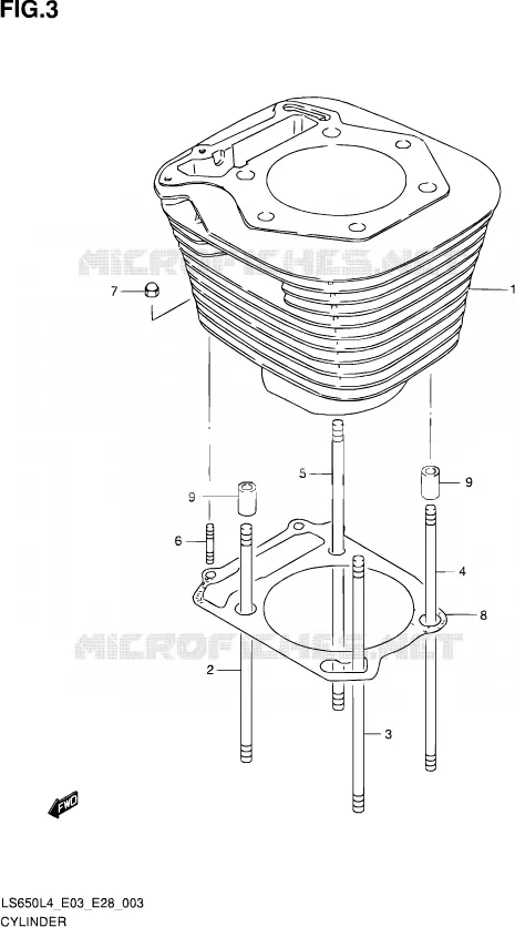 CILINDER Suzuki MOTO 650 SAVAGE 2014  LS650 L4