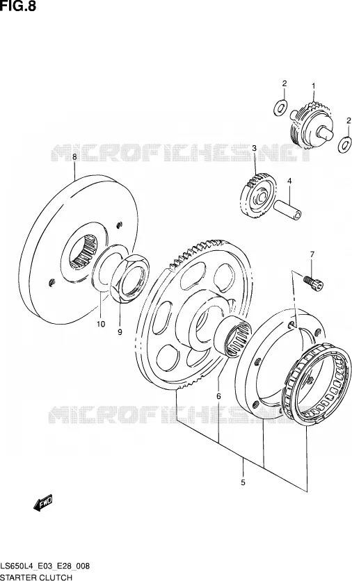 STARTMOTOR CLUTCH Suzuki MOTO 650 SAVAGE 2014  LS650 L4