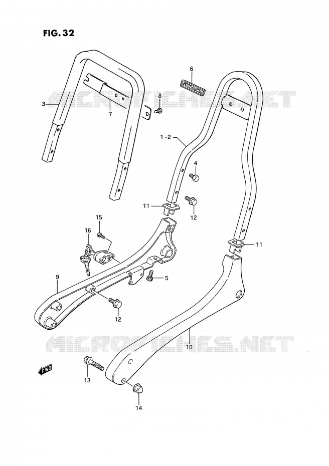 BACKREST Suzuki MOTO 650 SAVAGE 1990  LS650PL(E24)
