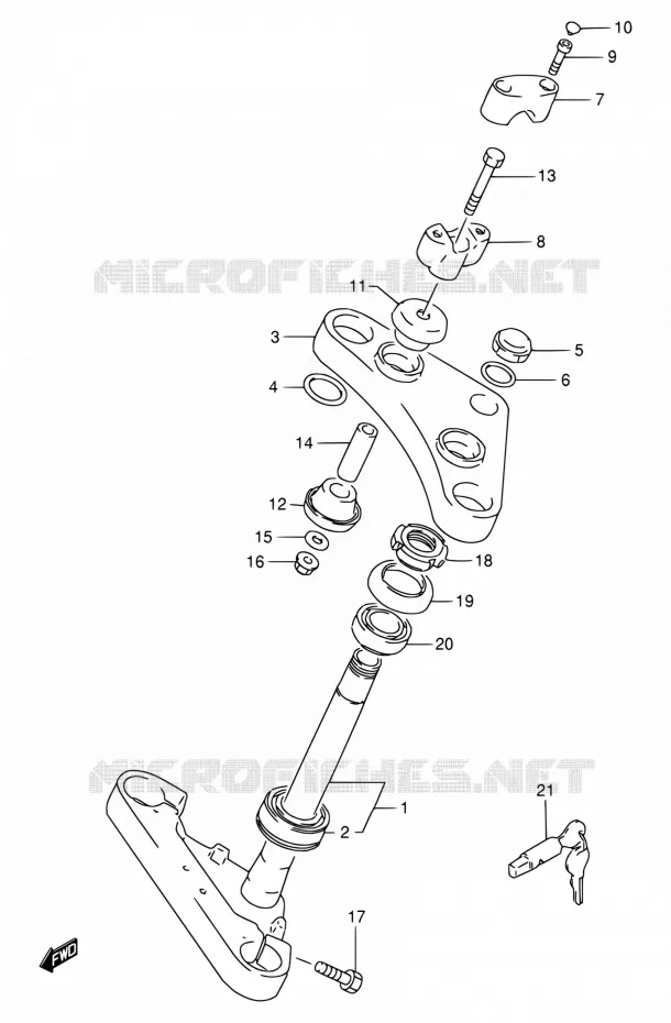 STUURPEN (MODELE X/Y/K1 P37) Suzuki MOTO 650 SAVAGE 1999  LS650PX(E53)