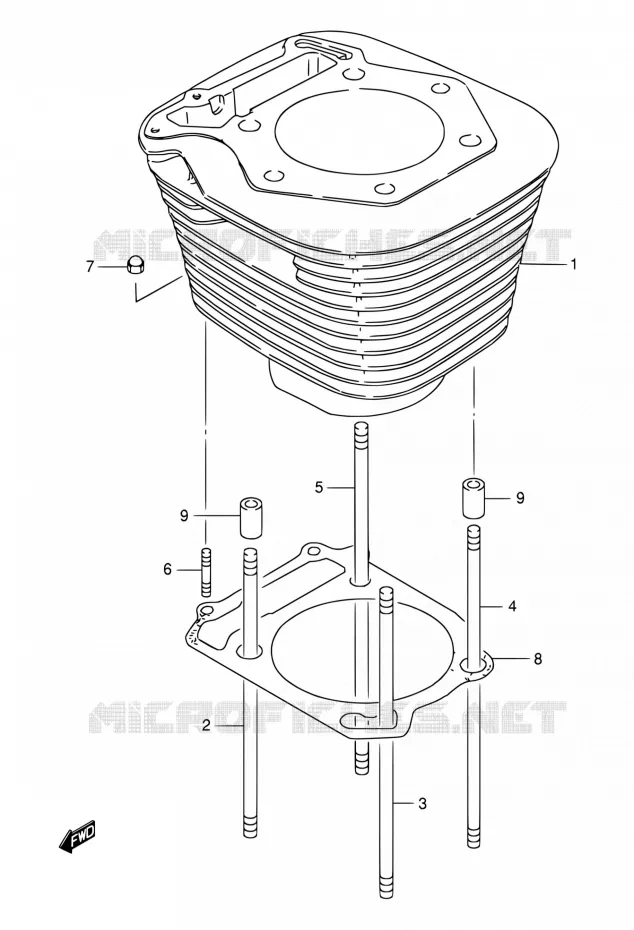 CILINDER Suzuki MOTO 650 BOULEVARD 2000  LS650P Y (E03,E28,E33)