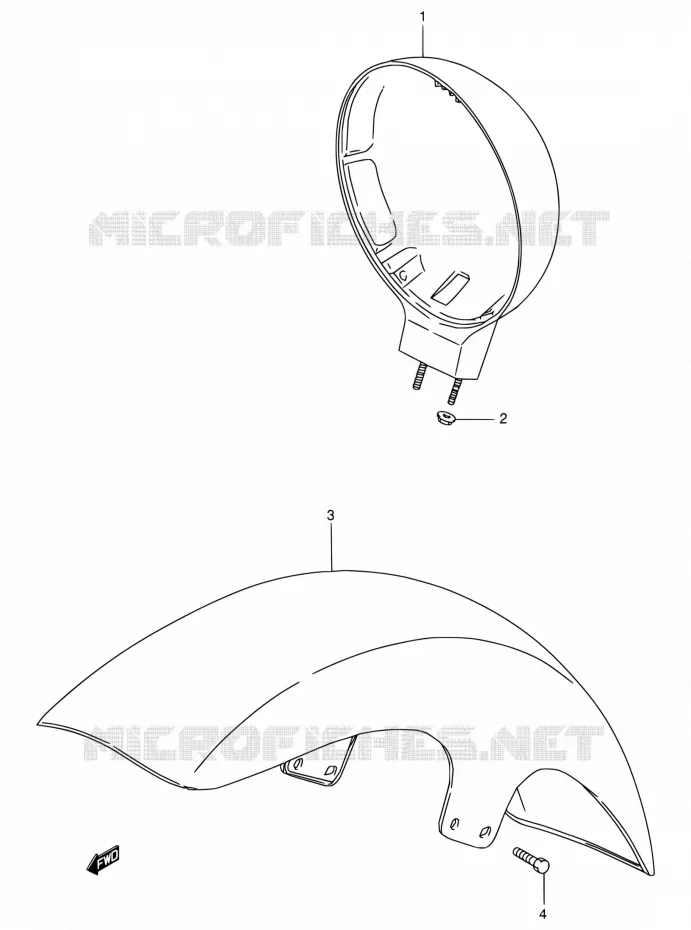 FRONT FENDER Suzuki MOTO 650 BOULEVARD 2000  LS650P Y (E03,E28,E33)