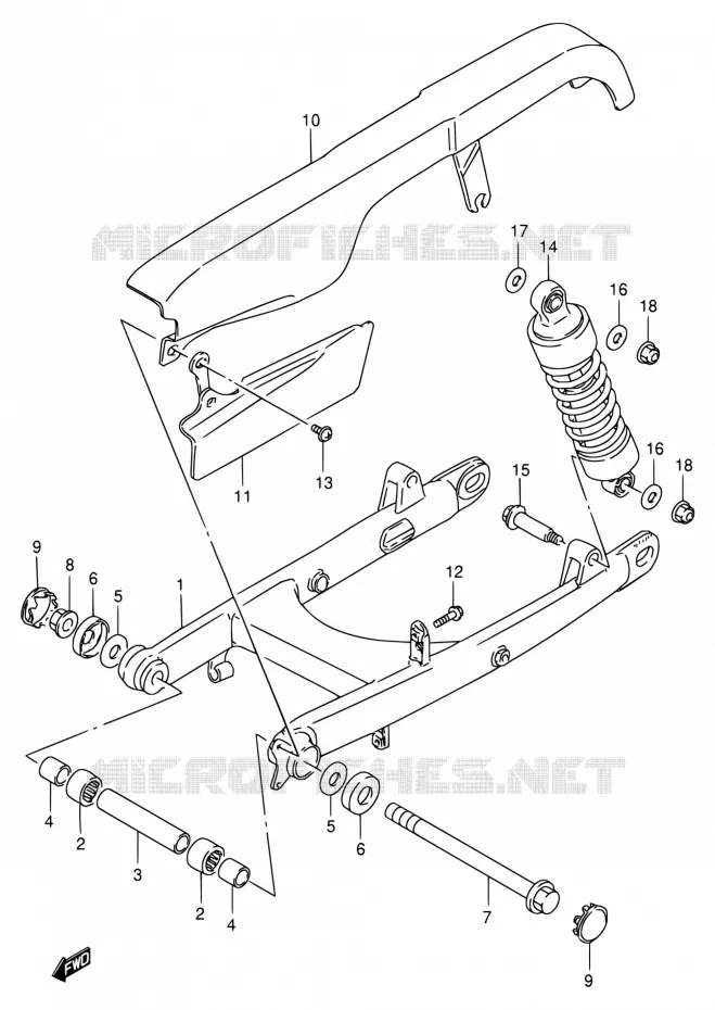 SWINGARM Suzuki MOTO 650 SAVAGE 2001  LS650PK1(E22)
