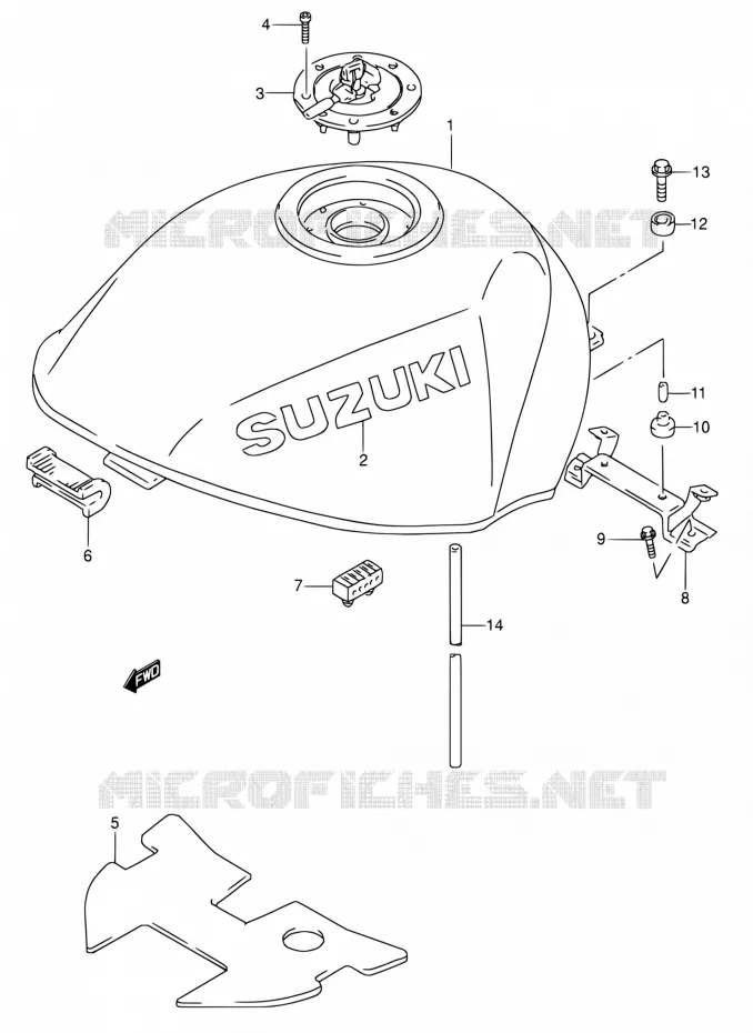 BENZINETANK (MODELE P/R/S/T) Suzuki MOTO 600 RF 1994  RF600RR/RF600RUR