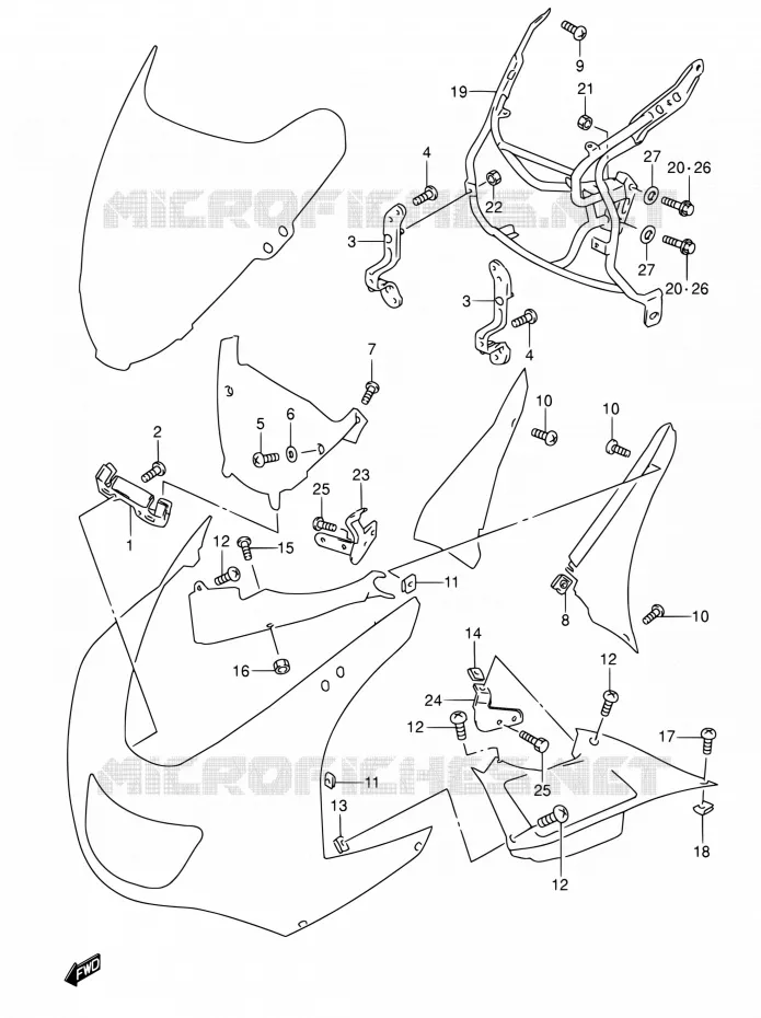 SIDE KUIP Suzuki MOTO 600 RF 1994  RF600RR/RF600RUR