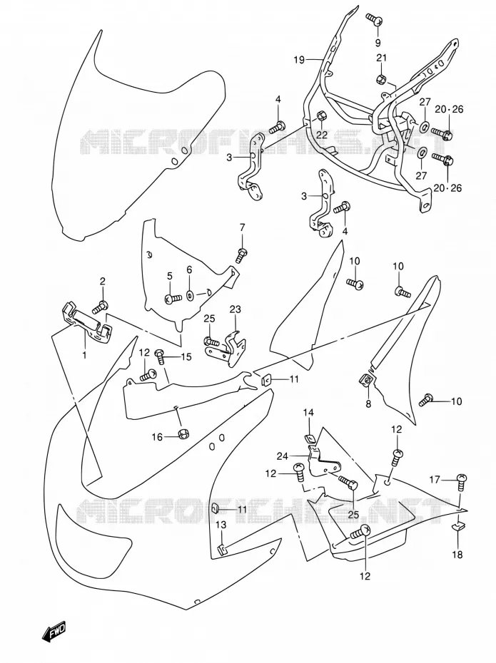 SIDE KUIP Suzuki MOTO 600 RF 1995  RF600RS/RF600RUS