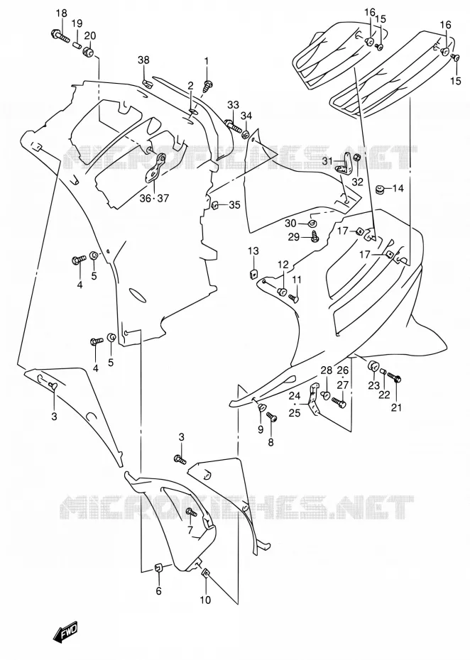 SIDE KUIP Suzuki MOTO 600 RF 1995  RF600RS/RF600RUS