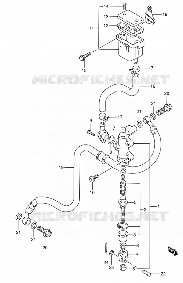 ACHTER HOOFDREMCILINDER Suzuki MOTO 600 RF 1997  RF600R V/RF600RU V