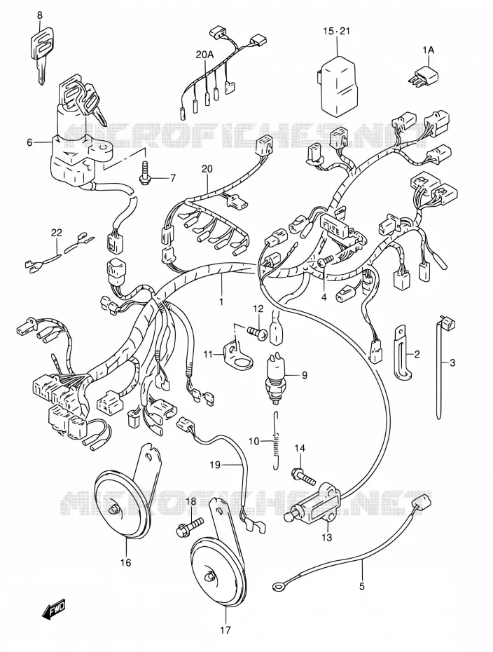 BEDRADING (MODELE S/T/V) Suzuki MOTO 600 RF 1997  RF600R V/RF600RU V