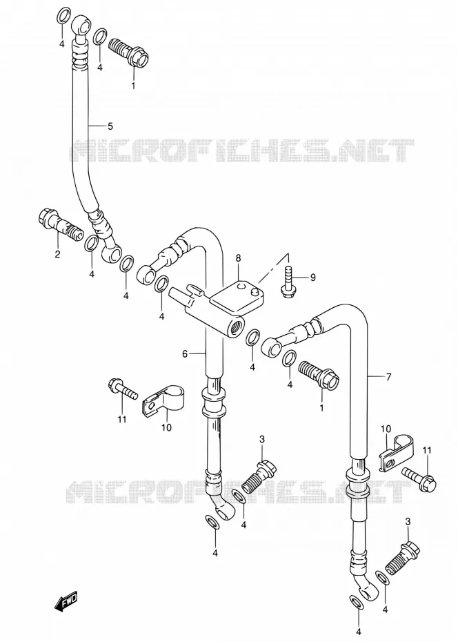 FRONT REMSLANG Suzuki MOTO 600 RF 1997  RF600R V/RF600RU V