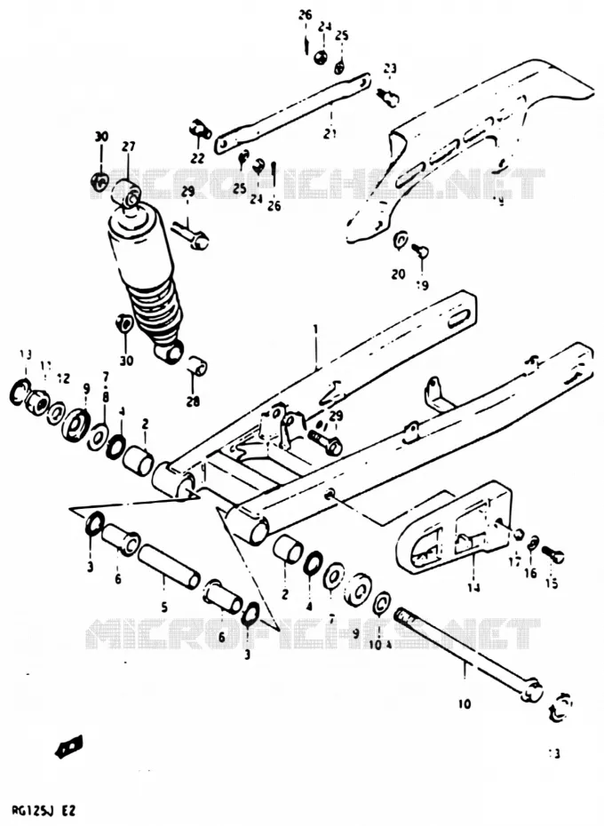 SWINGARM Suzuki MOTO 125 RG 1988  RG125AU J/RG125BU J