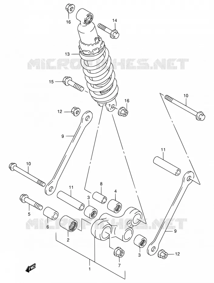 SCHOKBREKER AANEENSCHAKELING Suzuki MOTO 125 RG 1994  RG125FU R