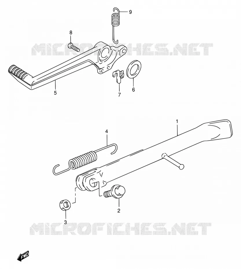 STAND - ACHTER REMPEDAAL Suzuki MOTO 125 RG 1994  RG125FU R