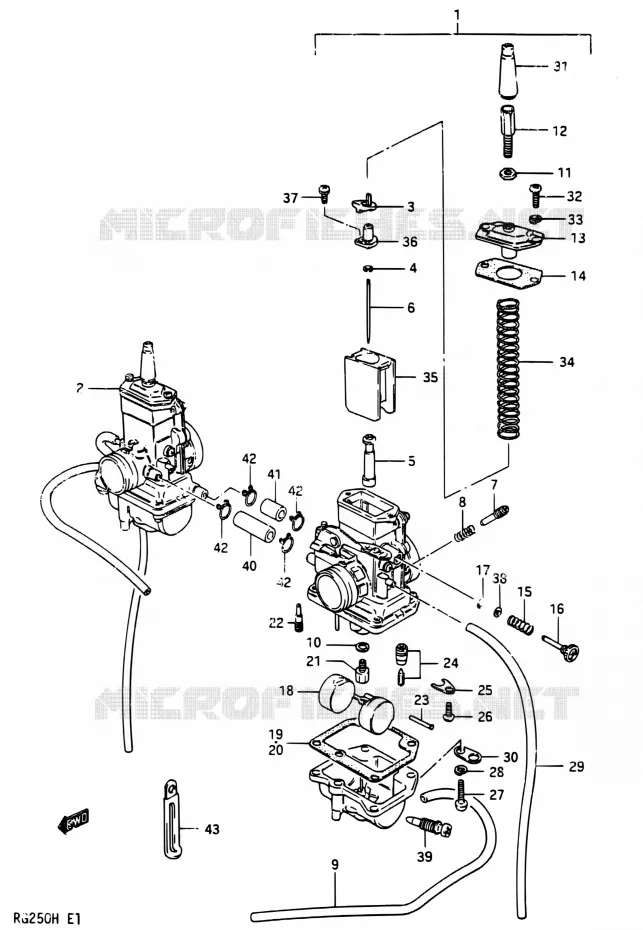 CARBURATOR Suzuki MOTO 250 RG 1987  RG250 H/RG250F H