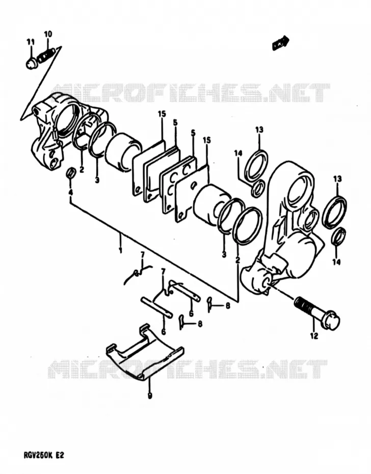 REAR CALIPER Suzuki MOTO 250 RG 1989  RGV250K(E24)