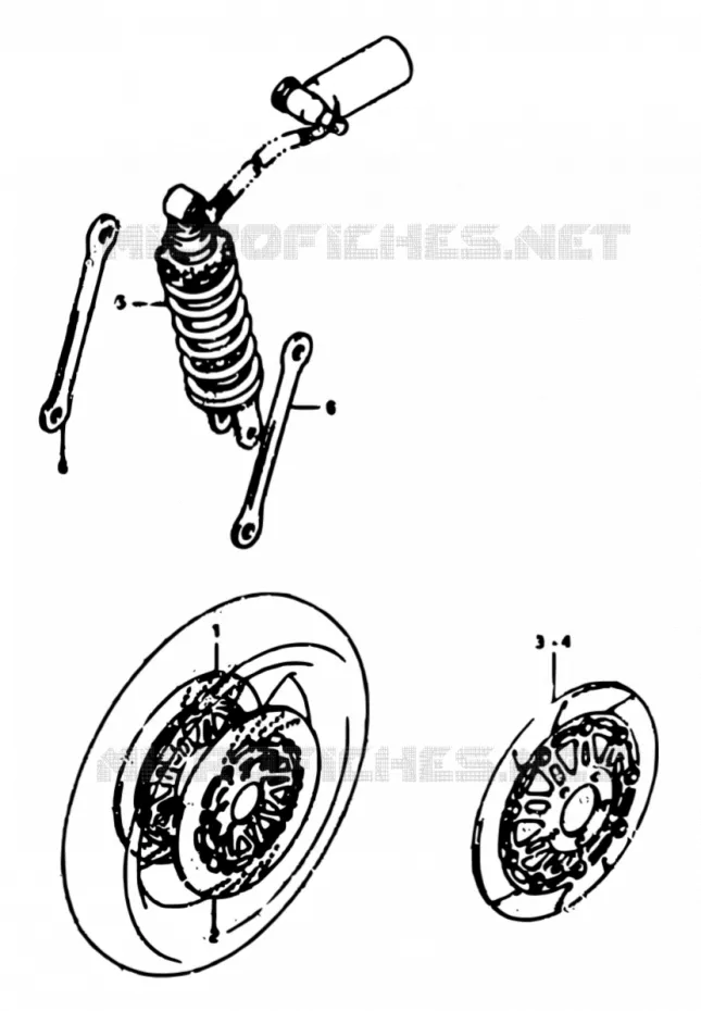 VOORDISC - ACHTER SCHOKDEMPER Suzuki MOTO 250 RG 1990  RGV250L(E24)