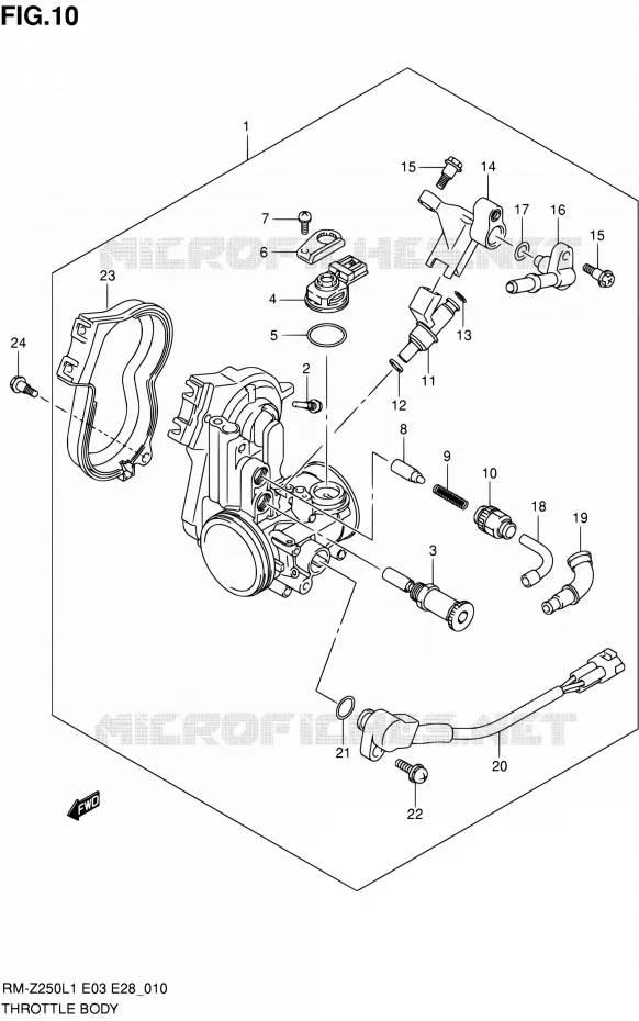 GASKLEPHUIS Suzuki MOTO 250 RM-Z 2012  RM-Z250 L1 (E03,E28,E33)