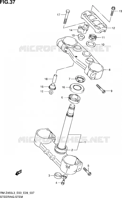 STUURKOLOM Suzuki MOTO 450 RM-Z 2013  RM-Z450 L3 (E03,E28,E33)