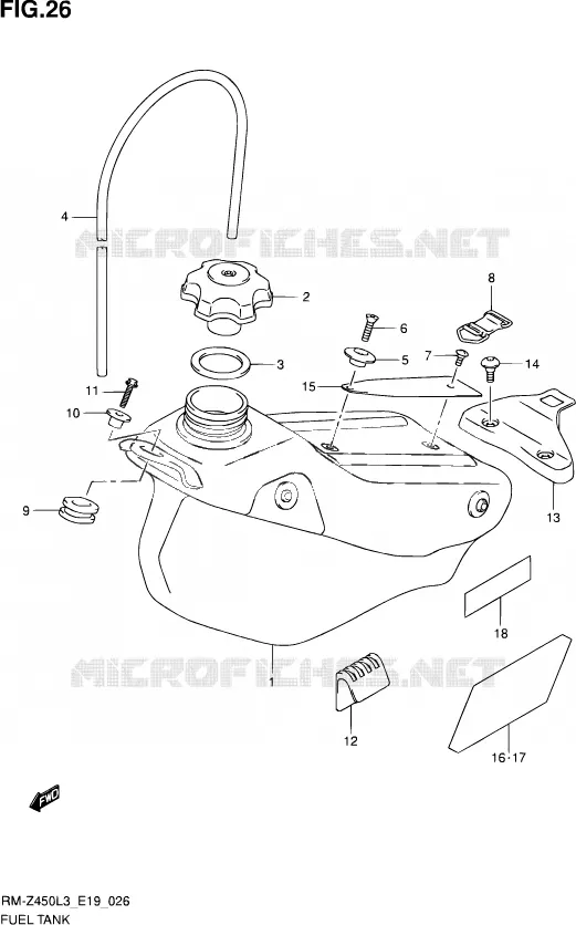BENZINETANK Suzuki MOTO 450 RM-Z 2012  RM-Z450 L3 (E19)