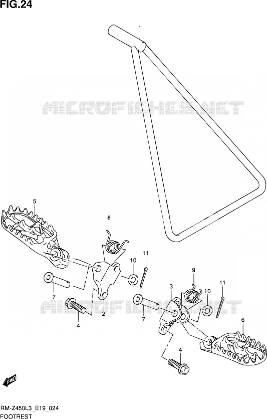 FOOTREST Suzuki MOTO 450 RM-Z 2012  RM-Z450 L3 (E19)