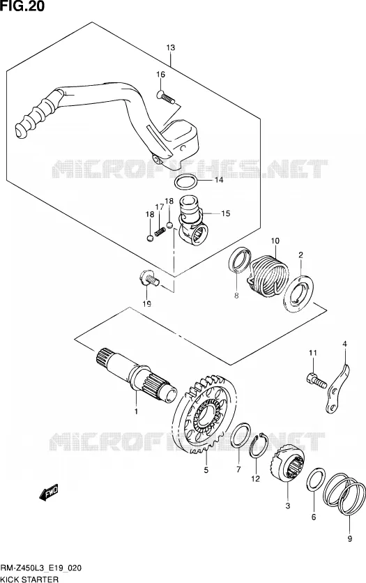 KICKSTARTER Suzuki MOTO 450 RM-Z 2013  RM-Z450 L3 (E19)