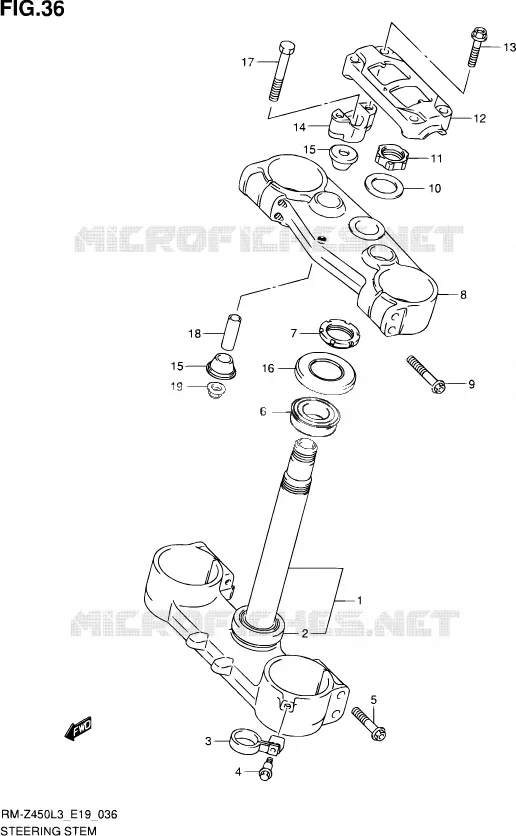 STUURKOLOM Suzuki MOTO 450 RM-Z 2012  RM-Z450 L3 (E19)