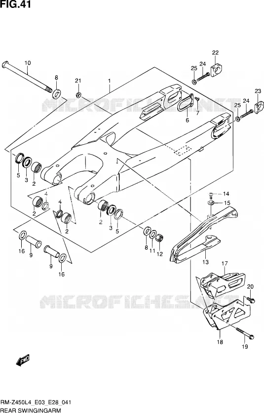SWINGARM Suzuki MOTO 450 RM-Z 2014  RM-Z450 L4 (E03,E28,E33)