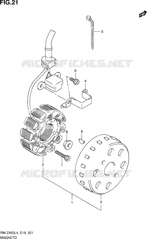 ONTSTEKING Suzuki MOTO 450 RM-Z 2014  RM-Z450 L4 (E19)