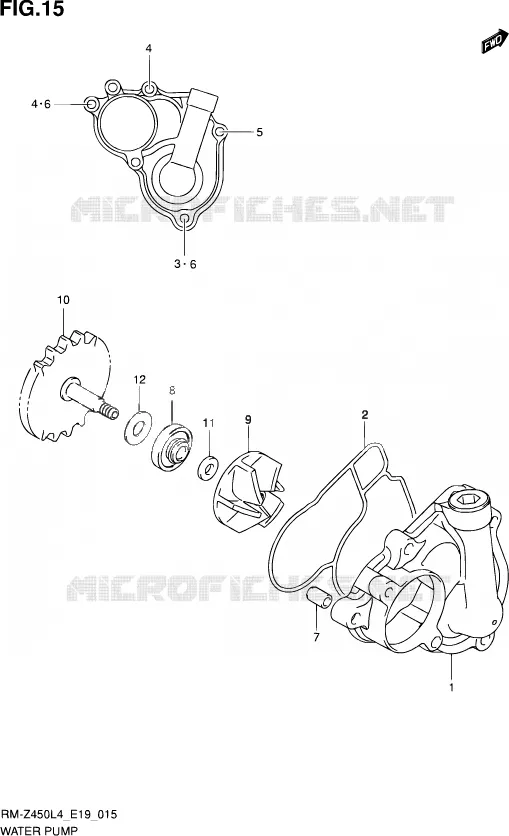 WATERPOMP Suzuki MOTO 450 RM-Z 2015  RM-Z450 L4 (E19)
