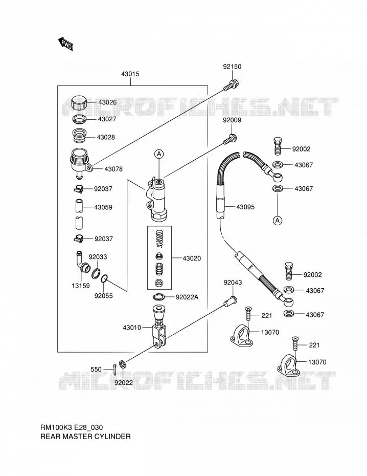 ACHTER HOOFDREMCILINDER Suzuki MOTO 100 RM 2004  RM100K4(E28)