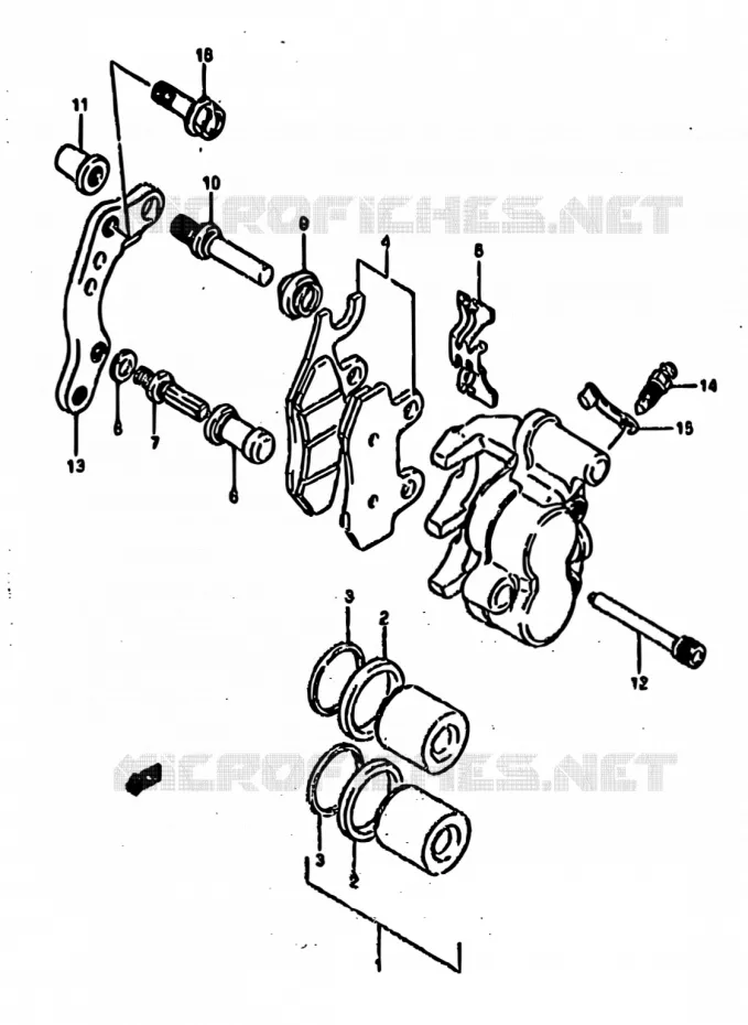 FRONT CALIPER (MODELE S) Suzuki MOTO 250 RM 1995  RM250 S (E02,E04,E24,P37)