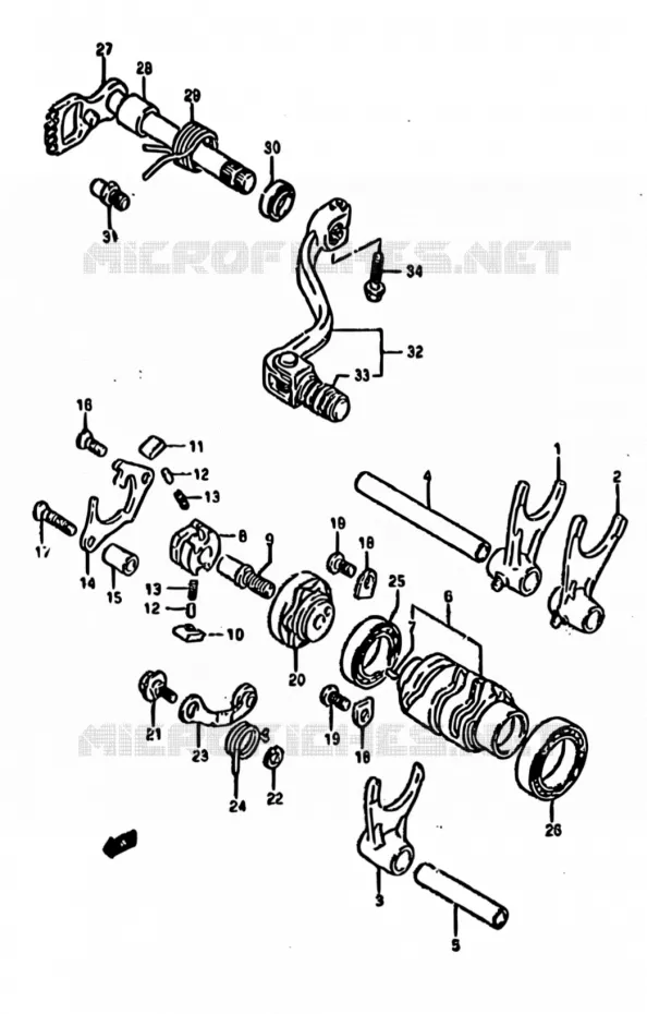 SCHAKELEN ASSY Suzuki MOTO 250 RM 1995  RM250 S (E02,E04,E24,P37)