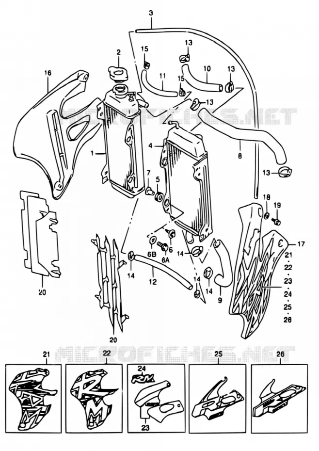 RADIATOR Suzuki MOTO 250 RM 2000  RM250 Y (E02,E04,E24)