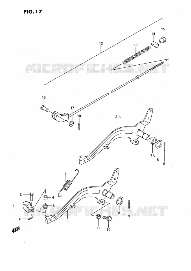 ACHTERREM (MODELE G/H/K) Suzuki MOTO 80 RM 1987  RM80H(E01)