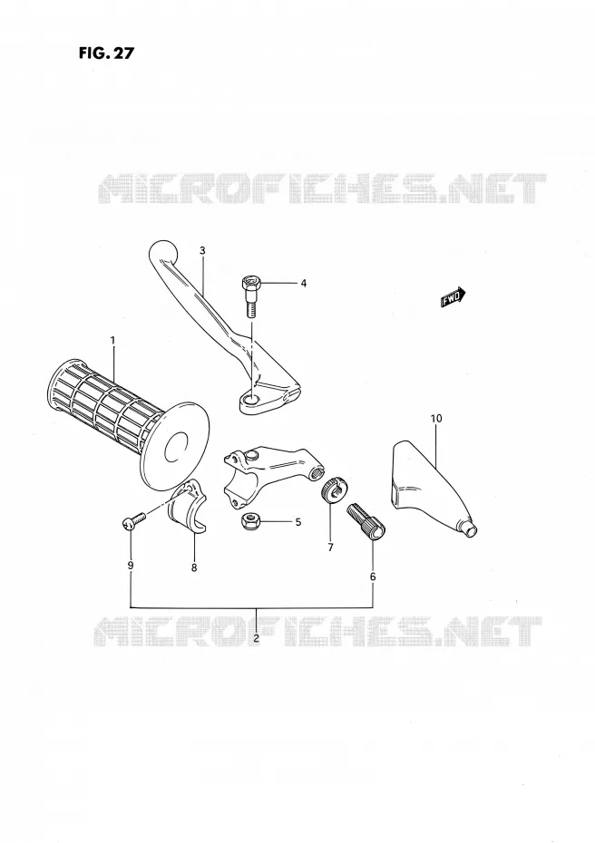 LINKER HENDEL - HANDGREEP (MODELE G/H) Suzuki MOTO 80 RM 1987  RM80H(E01)