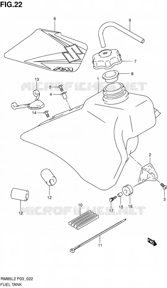 BENZINETANK Suzuki MOTO 85 RM 2012  RM85L L2 (P03,P28.P33)