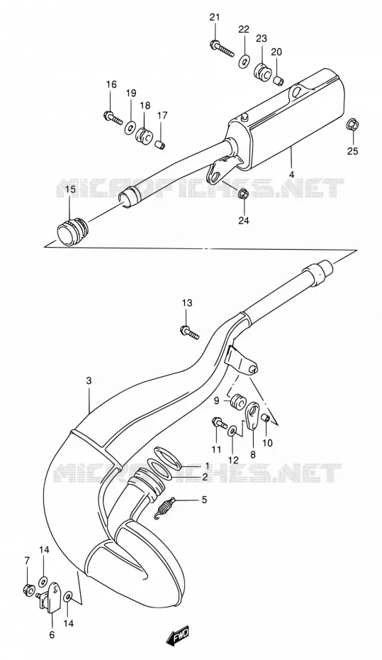 GELUIDDEMPER Suzuki MOTO 250 RMX 1999  RMX250 X (E01,P37)