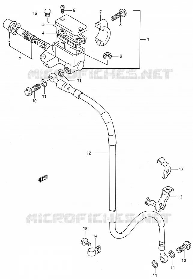 FRONT HOOFDREMCILINDER Suzuki MOTO 250 RMX 1992  RMX250 N (E03,E28,E33)