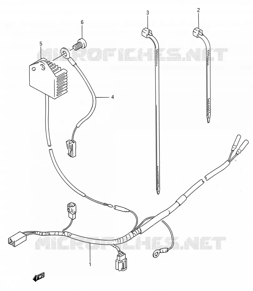 BEDRADING Suzuki MOTO 250 RMX 1993  RMX250 P (E03,E28,E33)
