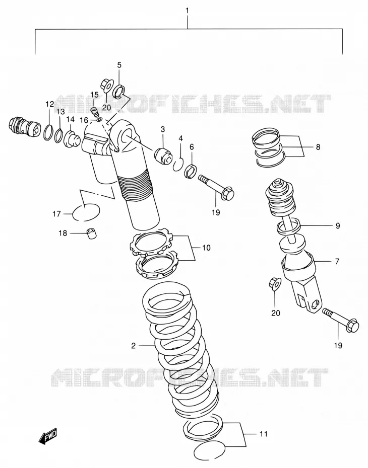 ACHTER SCHOKDEMPER Suzuki MOTO 250 RMX 1998  RMX250W(E24)