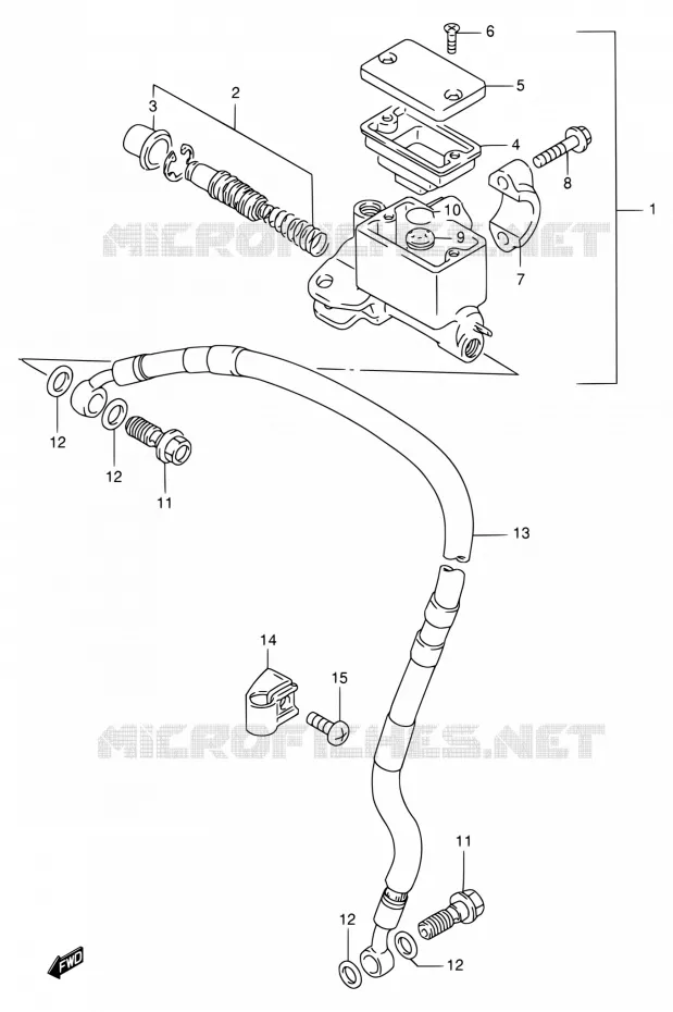 FRONT HOOFDREMCILINDER Suzuki MOTO 250 RMX 1998  RMX250W(E24)