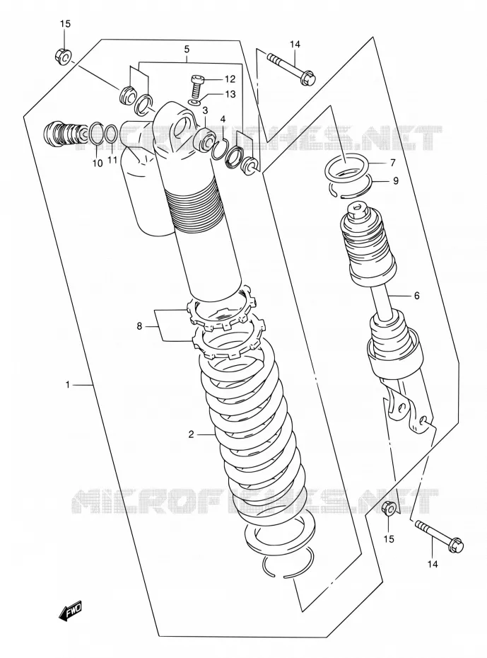 SCHOKDEMPER Suzuki MOTO 250 RMX 1998  RMX250 W