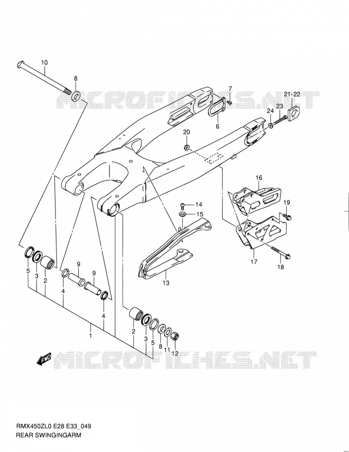 SWINGARM Suzuki MOTO 450 RMX 2012  RMX450Z L0 (E03,E28,E33)