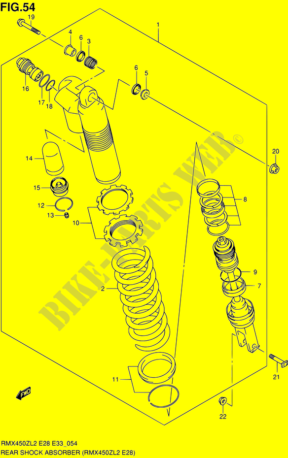 ACHTER SCHOKDEMPER (RMX450ZL2 E28) voor Suzuki RMX 450 2012