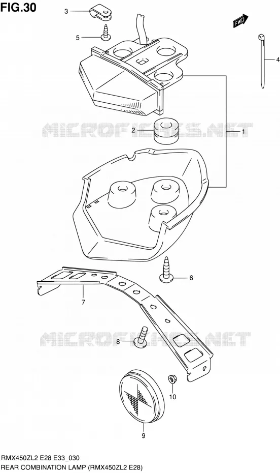 TAIL LIGHT ASSY (RMX450ZL2 E28) Suzuki MOTO 450 RMX 2012  RMX450ZL2(E03,E28,E33)